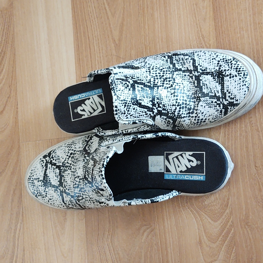 Vans leather snake print mules sneaker
